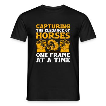 Pferdefotografie Reiten Pferde Hobby Ph - Männer T-Shirt - Schwarz - Vorne - AI Model Male 178 light (178cm)