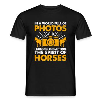 Pferdefotografie Reiten Pferde Hobby Ph - Männer T-Shirt - Schwarz - Vorne - AI Model Male 178 light (178cm)