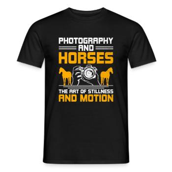 Pferdefotografie Reiten Pferde Hobby Ph - Männer T-Shirt - Schwarz - Vorne - AI Model Male 178 light (178cm)