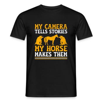 Horse Photography Horseback Riding Horses Hobby Ph - Men's T-Shirt - black - Front - AI Model Male 178 light (178cm)