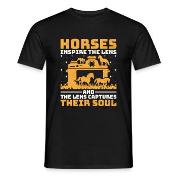 Horse Photography Horseback Riding Horses Hobby Ph - Men's T-Shirt - black - Front - AI Model Male 178 light (178cm)