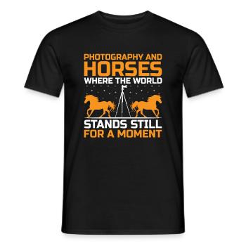 Horse Photography Horseback Riding Horses Hobby Ph - Men's T-Shirt - black - Front - AI Model Male 178 light (178cm)