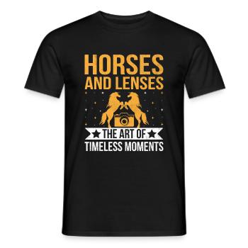 Pferdefotografie Reiten Pferde Hobby Ph - Männer T-Shirt - Schwarz - Vorne - AI Model Male 178 light (178cm)