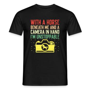 Horse Photography Horseback Riding Horses Hobby Ph - Men's T-Shirt - black - Front - AI Model Male 178 light (178cm)