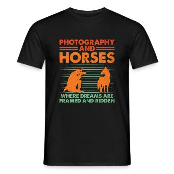 Pferdefotografie Reiten Pferde Hobby Ph - Männer T-Shirt - Schwarz - Vorne - AI Model Male 178 light (178cm)