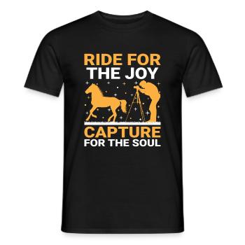 Pferdefotografie Reiten Pferde Hobby Ph - Männer T-Shirt - Schwarz - Vorne - AI Model Male 178 light (178cm)