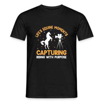 Pferdefotografie Reiten Pferde Hobby Ph - Männer T-Shirt - Schwarz - Vorne - AI Model Male 178 light (178cm)