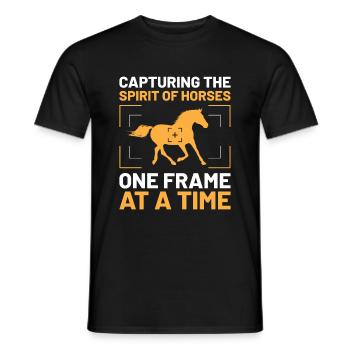 Pferdefotografie Reiten Pferde Hobby Ph - Männer T-Shirt - Schwarz - Vorne - AI Model Male 178 light (178cm)