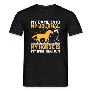 Pferdefotografie Reiten Pferde Hobby Ph - Männer T-Shirt - Schwarz - Vorne - AI Model Male 178 light (178cm)