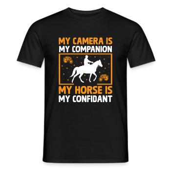 Pferdefotografie Reiten Pferde Hobby Ph - Männer T-Shirt - Schwarz - Vorne - AI Model Male 178 light (178cm)