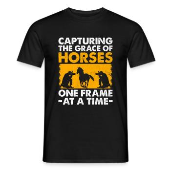 Horse Photography Horseback Riding Horses Hobby Ph - Men's T-Shirt - black - Front - AI Model Male 178 light (178cm)