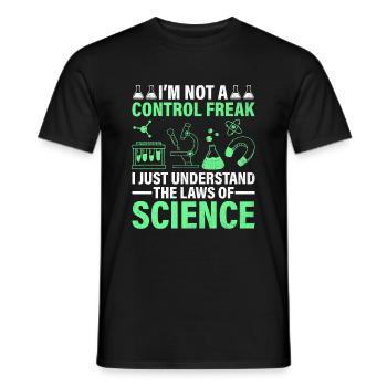 Professeur de sciences Professeur d’école Biologie Chimie P - T-shirt homme - noir - Devant - AI Model Male 178 light (178cm)