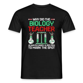 Professeur de sciences Professeur d’école Biologie Chimie P - T-shirt homme - noir - Devant - AI Model Male 178 light (178cm)