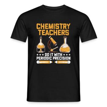 Professeur de sciences Professeur d’école Biologie Chimie P - T-shirt homme - noir - Devant - AI Model Male 178 light (178cm)