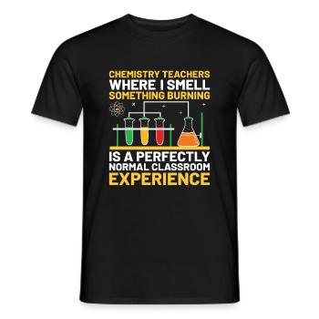 Professeur de sciences Professeur d’école Biologie Chimie P - T-shirt homme - noir - Devant - AI Model Male 178 light (178cm)