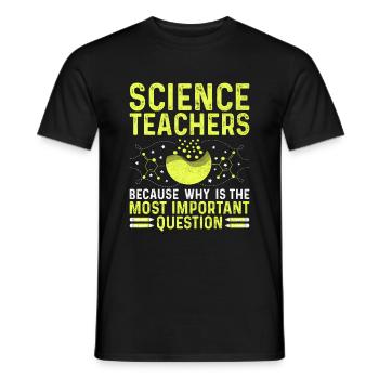 Professeur de sciences Professeur d’école Biologie Chimie P - T-shirt homme - noir - Devant - AI Model Male 178 light (178cm)