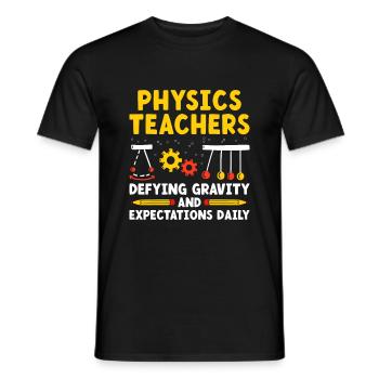 Professeur de sciences Professeur d’école Biologie Chimie P - T-shirt homme - noir - Devant - AI Model Male 178 light (178cm)