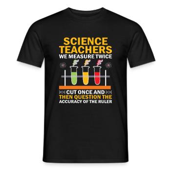 Professeur de sciences Professeur d’école Biologie Chimie P - T-shirt homme - noir - Devant - AI Model Male 178 light (178cm)