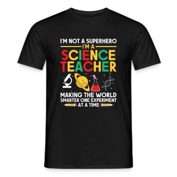 Professeur de sciences Professeur d’école Biologie Chimie P - T-shirt homme - noir - Devant - AI Model Male 178 light (178cm)