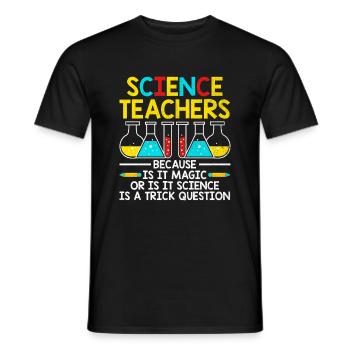Professeur de sciences Professeur d’école Biologie Chimie P - T-shirt homme - noir - Devant - AI Model Male 178 light (178cm)