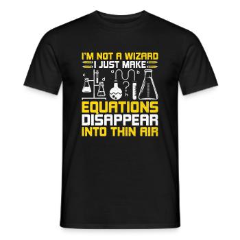 Professeur de sciences Professeur d’école Biologie Chimie P - T-shirt homme - noir - Devant - AI Model Male 178 light (178cm)