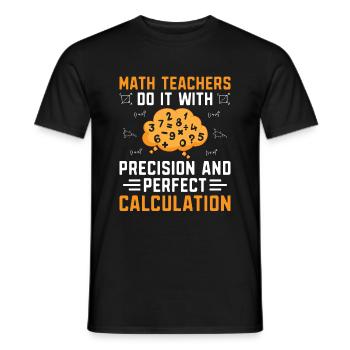 Professeur de mathématiques Professeur d’école Professeur de mathématiques drôle S - T-shirt homme - noir - Devant - AI Model Male 178 light (178cm)