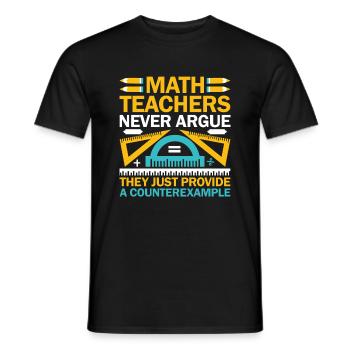 Professeur de mathématiques Professeur d’école Professeur de mathématiques drôle S - T-shirt homme - noir - Devant - AI Model Male 178 light (178cm)