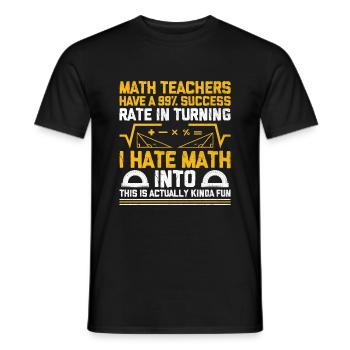 Professeur de mathématiques Professeur d’école Professeur de mathématiques drôle S - T-shirt homme - noir - Devant - AI Model Male 178 light (178cm)
