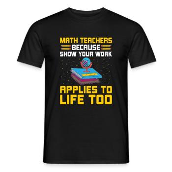 Professeur de mathématiques Professeur d’école Professeur de mathématiques drôle S - T-shirt homme - noir - Devant - AI Model Male 178 light (178cm)