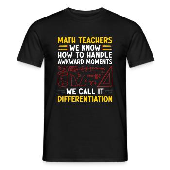 Professeur de mathématiques Professeur d’école Professeur de mathématiques drôle S - T-shirt homme - noir - Devant - AI Model Male 178 light (178cm)