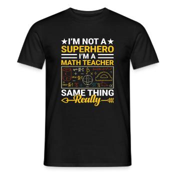Professeur de mathématiques Professeur d’école Professeur de mathématiques drôle S - T-shirt homme - noir - Devant - AI Model Male 178 light (178cm)