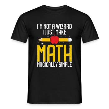 Professeur de mathématiques Professeur d’école Professeur de mathématiques drôle S - T-shirt homme - noir - Devant - AI Model Male 178 light (178cm)