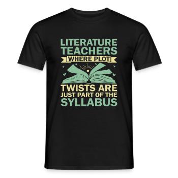 Literature Teacher School Teacher Funny Teachers S - Men's T-Shirt - black - Front - AI Model Male 178 light (178cm)