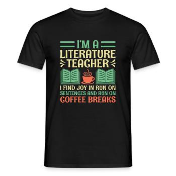 Literature Teacher School Teacher Funny Teachers S - Men's T-Shirt - black - Front - AI Model Male 178 light (178cm)