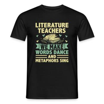 Literature Teacher School Teacher Funny Teachers S - Men's T-Shirt - black - Front - AI Model Male 178 light (178cm)