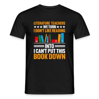Literature Teacher School Teacher Funny Teachers S - Men's T-Shirt - black - Front - AI Model Male 178 light (178cm)