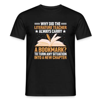Literature Teacher School Teacher Funny Teachers S - Men's T-Shirt - black - Front - AI Model Male 178 light (178cm)