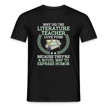 Literature Teacher School Teacher Funny Teachers S - Men's T-Shirt - black - Front - AI Model Male 178 light (178cm)