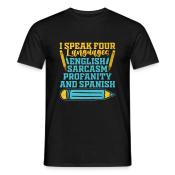 Fremdsprachenlehrer Schule Sprachlehrer - Männer T-Shirt - Schwarz - Vorne - AI Model Male 178 light (178cm)