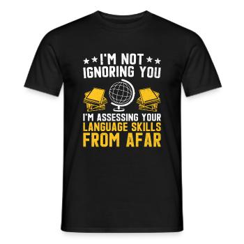 Professeur de langues étrangères École Professeurs de langues - T-shirt homme - noir - Devant - AI Model Male 178 light (178cm)