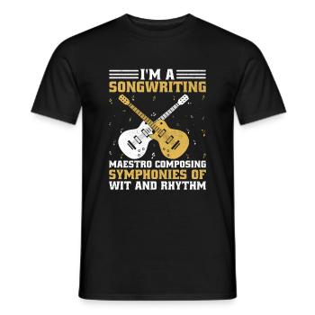Musician Songwriter Singer Musician Music Music Pr - Men's T-Shirt - black - Front - AI Model Male 178 light (178cm)