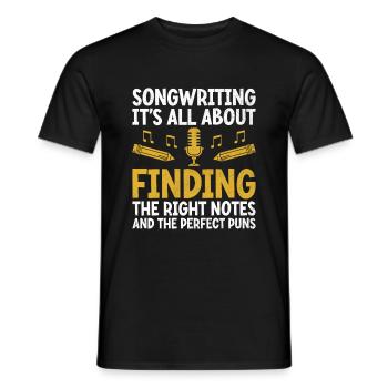 Musicien Auteur-compositeur Chanteur Musicien Musique Musique Pr - T-shirt homme - noir - Devant - AI Model Male 178 light (178cm)