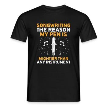 Musician Songwriter Singer Musician Music Music Pr - Men's T-Shirt - black - Front - AI Model Male 178 light (178cm)