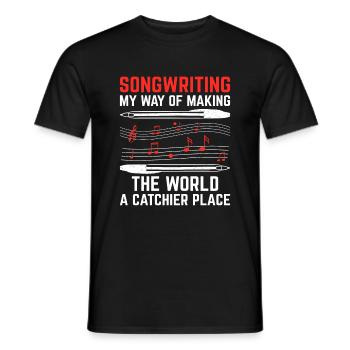 Musician Songwriter Singer Musician Music Music Pr - Men's T-Shirt - black - Front - AI Model Male 178 light (178cm)
