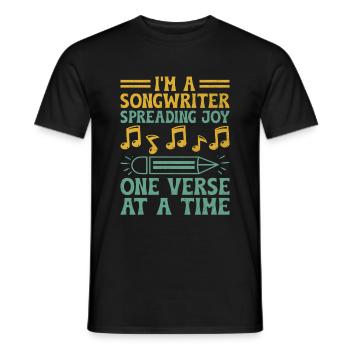 Musician Songwriter Singer Musician Music Music Pr - Men's T-Shirt - black - Front - AI Model Male 178 light (178cm)