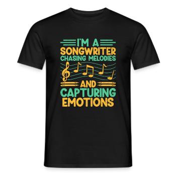 Musician Songwriter Singer Musician Music Music Pr - Men's T-Shirt - black - Front - AI Model Male 178 light (178cm)