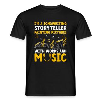 Musician Songwriter Singer Musician Music Music Pr - Men's T-Shirt - black - Front - AI Model Male 178 light (178cm)