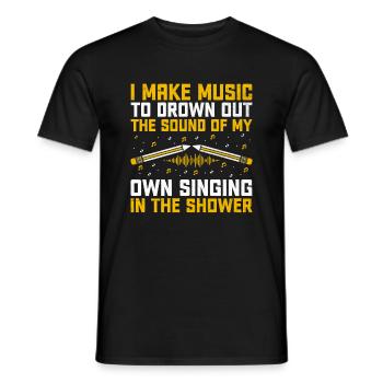 Musicien Auteur-compositeur Chanteur Musicien Musique Musique Pr - T-shirt homme - noir - Devant - AI Model Male 178 light (178cm)