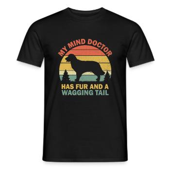 My Mind Doctor Hat Fell Und Einen Wedelnden Schwanz Golden R - Männer T-Shirt - Schwarz - Vorne - AI Model Male 178 light (178cm)