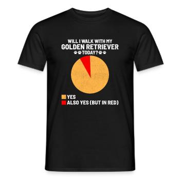 Werde ich heute mit meinem Golden Retriever GR Hund spazieren gehen? - Männer T-Shirt - Schwarz - Vorne - AI Model Male 178 light (178cm)